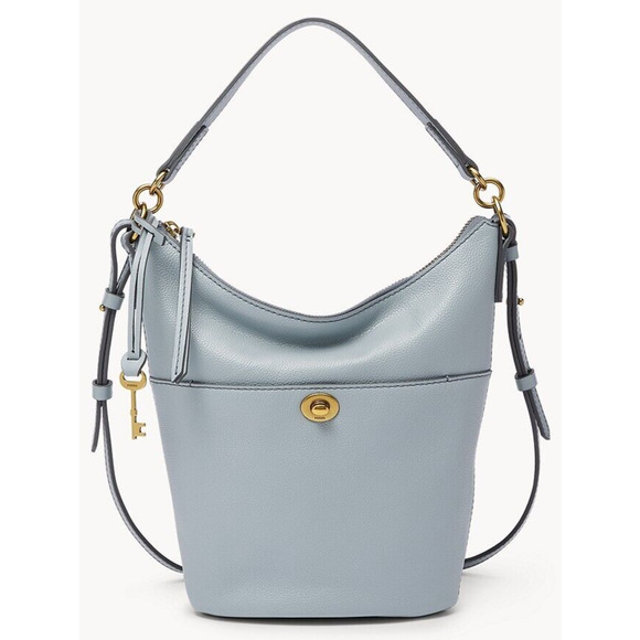 Fossil Talulla Small Hobo Shoulder Bag Blue Leather SHB3035180 NWT $230 MSRP FS - Picture 1 of 4